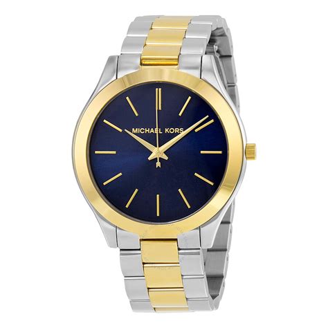 michael kors women's slim runway dark blue|Michael Kors runway chronograph.